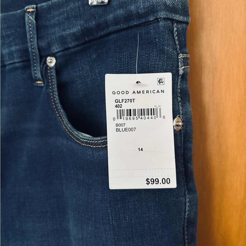 BNWT! GOOD AMERICAN, GOOD LEGS FLARE JEANS SZ. 14 - Picture 7 of 7